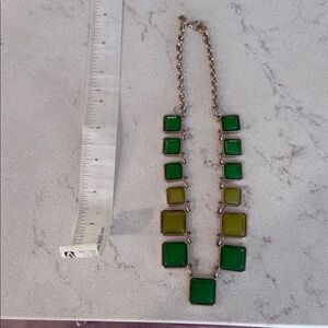Banana Republic Green Geometric Square Necklace